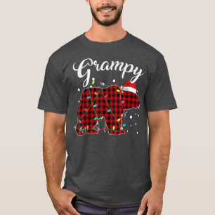 T-shirt Red Plaid Grampy Bear Matching Buffalo Pajama