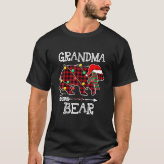 T-shirt Red Plaid Grand-mère Ours Correspondant Pajama Fam