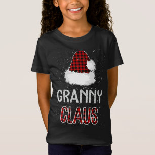 T-Shirt Red Plaid Granny Claus Matching Family Funny Chris