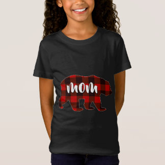 T-Shirt Red Plaid Maman Buffalo Correspondant Famille Mama