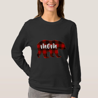 T-shirt Red Plaid Maman Buffalo Correspondant Famille Mama