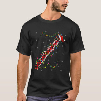 T-shirt Red Plaid Oboe Christmas Lights Pajama Matching