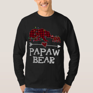 T-shirt Red Plaid Papaw Bear Buffalo Famille Papa Pajama C