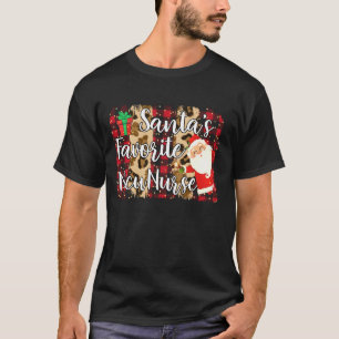 T-shirt Red Plaid Père Noël S Favori Nicu Nurse Christmas
