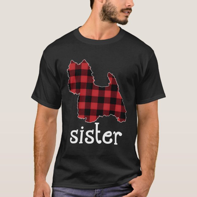 T-shirt Red Plaid Sister Westie Papa Correspondant Pajama  (Devant)