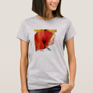 T-shirt Red Poppies aquarelle art floral moderne