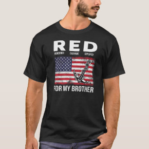 T-shirt Red Pour Mon Frère Les Soldats Américains Appuient