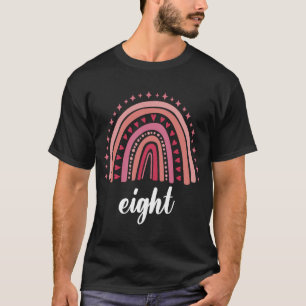 T-shirt Red Rainbow Huit ans 8 Anniversaire 8e anniversair