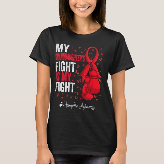 T-shirt Red Ribbon Grandgirl Hemophilia Sensibilisation (Devant)