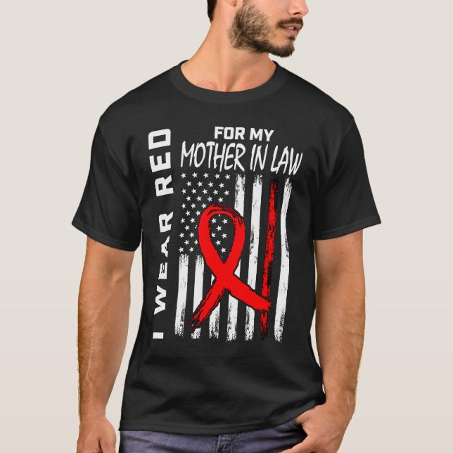 T-shirt Red Ribbon Mère En Droit Sensibilisation aux malad (Devant)