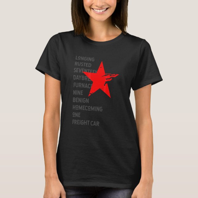 T-shirt Red Soldier Trigger Words Winter Star Hero (Devant)