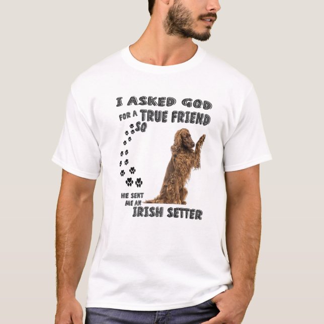 T-shirt Red Spaniel Chien Maman Papa Citation Imprimer, Mi (Devant)