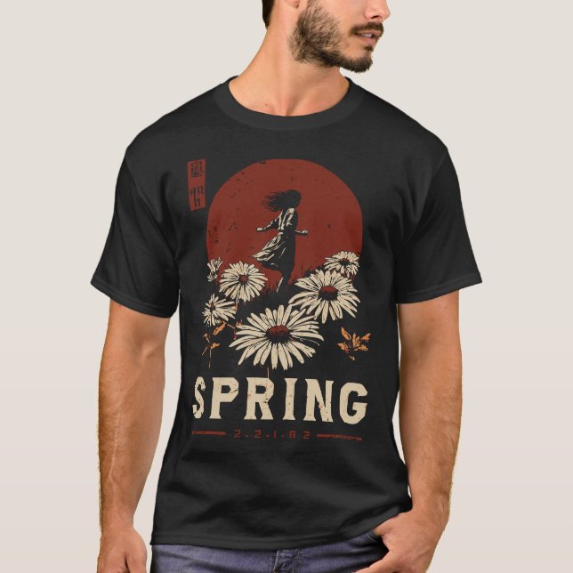 T-shirt Red Sun Spring Maiden | Daisy Art saisonnier (Devant)