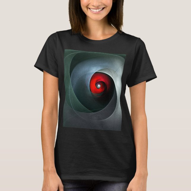 T-shirt Red Swirl Artistique moderne Art Abstrait Motif #1 (Devant)