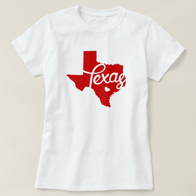T-shirt Red Texas Heart (Design devant)