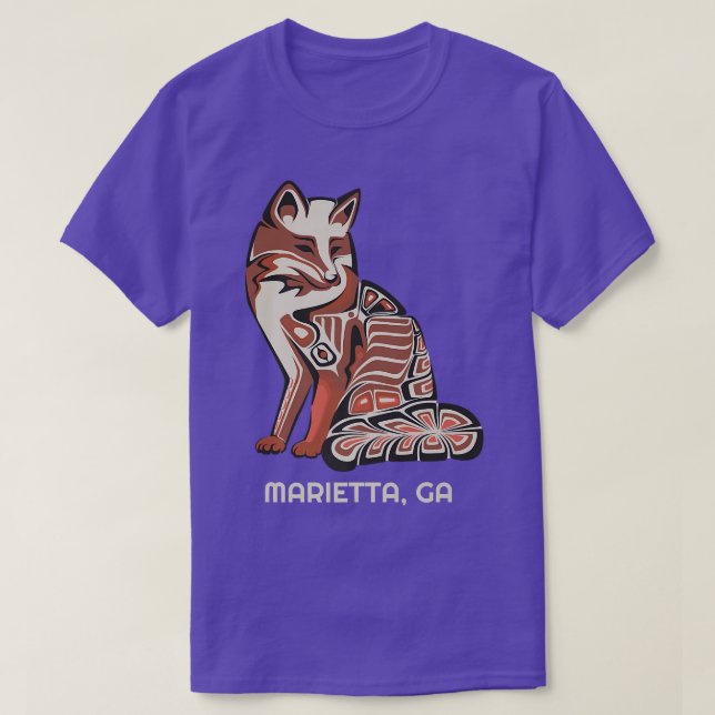 T-shirt Red Tribal De Marietta Géorgie Art Amérindien (Design devant)