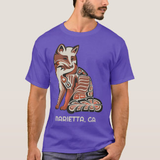 T-shirt Red Tribal De Marietta Géorgie Art Amérindien