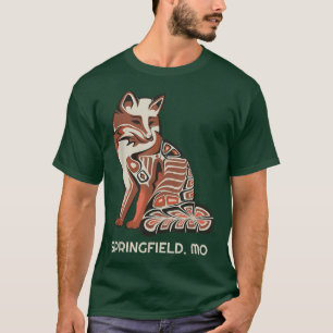 T-shirt Red Tribal Fox Springfield Oeuvre amérindienne d'A