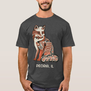 T-shirt Red Tribal Pour Peoria Art Art Amérindien