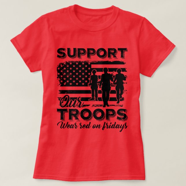 T-SHIRT RED VENDREDI SOUTIENS NOS TROUPES (Design devant)