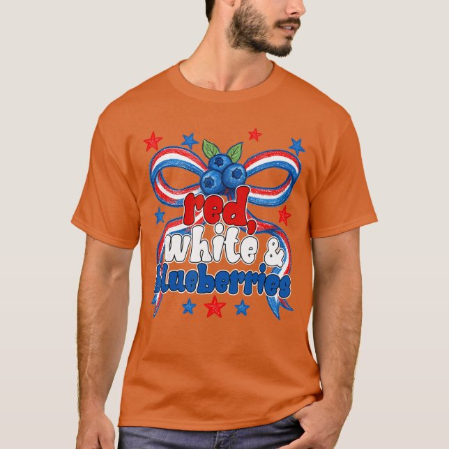 T-shirt Red White and Blueberries family boy (Devant)