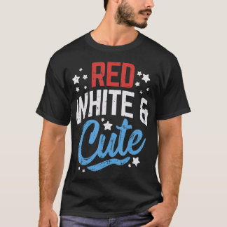 T-shirt Red White And Cute USA 4 juillet Patriot Women