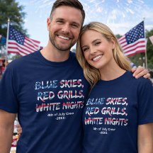 Red White Blue Flag 4th of July Family Crew