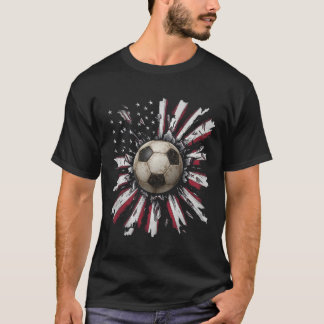 T-shirt Red-white-blue Soccer Ll Explosion Grunge Street S