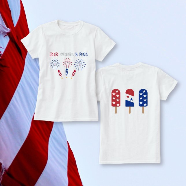 T-shirt Red White Due pétards 4 juillet baby shower (Créateur téléchargé)
