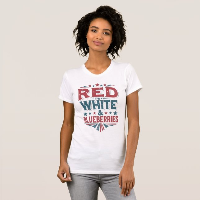 T-shirt Red, White et Blueberries Patriot Freedom (Devant entier)