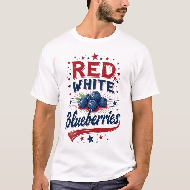 T-shirt Red, White et Blueberries Patriot Freedom (Devant)