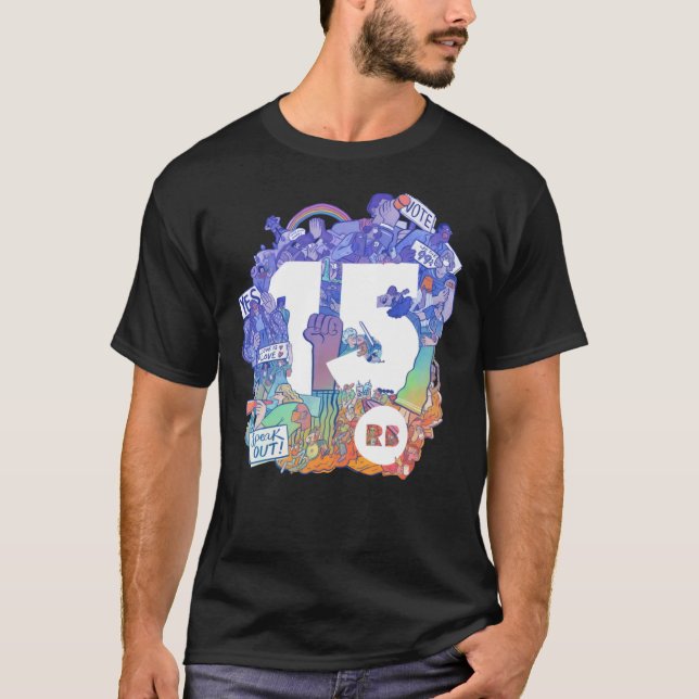 T-shirt Redbubble&x27 ; s 15e anniversaire oeuvre d'art cl (Devant)