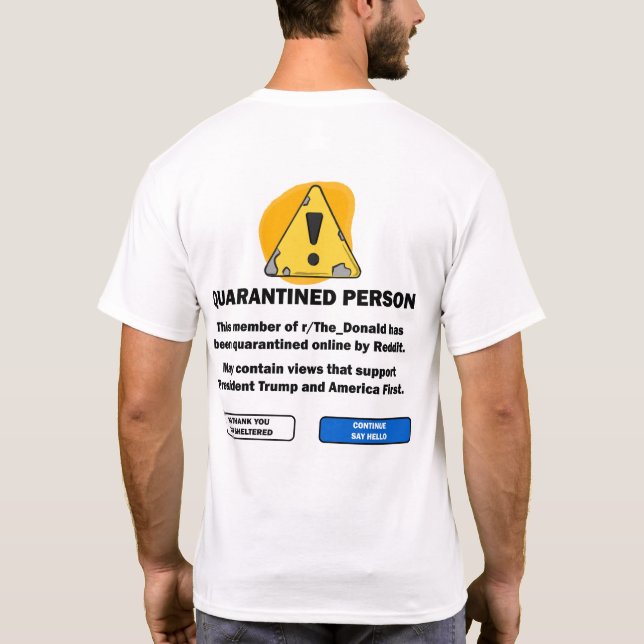 T-shirt Reddit la chemise de quarantaine de Donald (Dos)