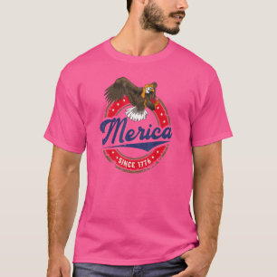 T-shirt Redneck 4 juillet Merica depuis 1776 Eagle Mullet