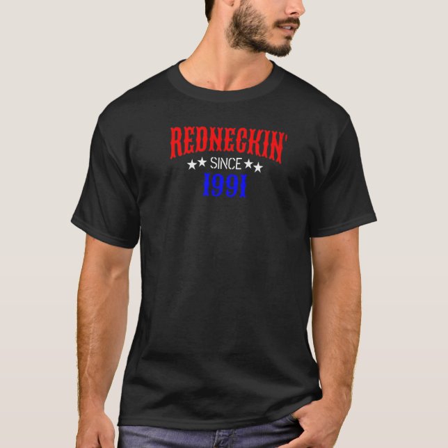 T-shirt Redneck Hillbilly 31 ans 1991 31e anniversaire (Devant)
