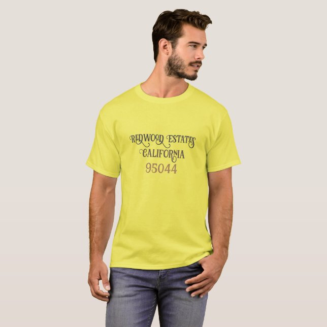 T-shirt Redwood Estates, Californie 95044 (Devant entier)