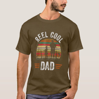 T-shirt Reel Cool Dad Fathers Day Fisherman Fishing Vintag