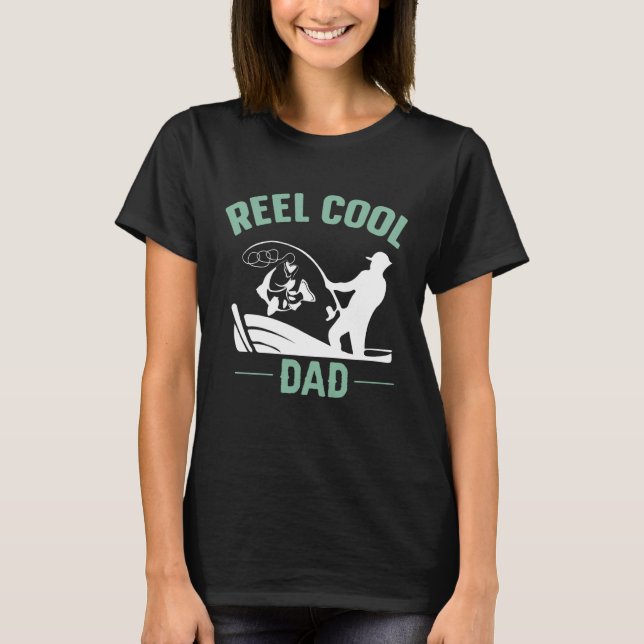 T-shirt Reel Cool Dad Fishing Rure Structure Spoon Papa Da (Devant)
