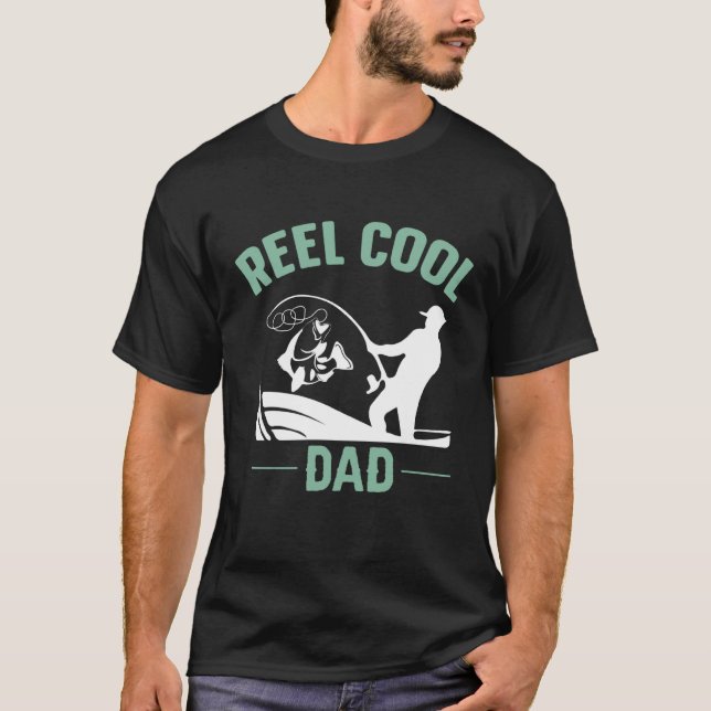 T-shirt Reel Cool Dad Fishing Rure Structure Spoon Papa Da (Devant)