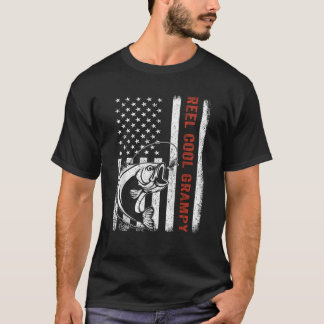 T-shirt Reel Cool Grampy USA Drapeau Pêche pour la fête de
