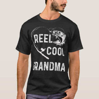 T-shirt Reel Cool Grandma Pêche Louvain Cadeau Pour Pères