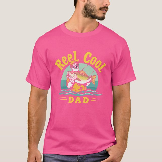 T-shirt Reel Cool Papa : Aiguille de pêche Vintage (Devant)