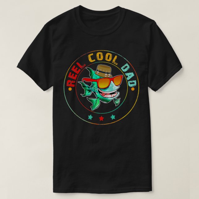 T-shirt Reel Cool Papa Pêche Fête des pères Design de Son (Design devant)