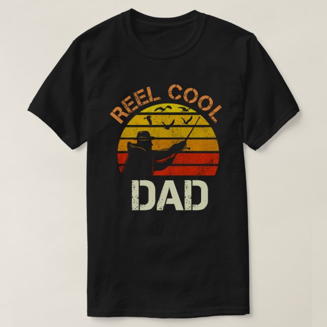 T-shirt Reel Cool Papa Pêcheur Cadeau Pour Pères (Design devant)