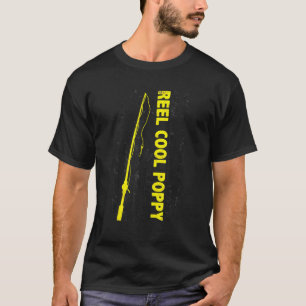 T-shirt Reel Cool Poppy Fishing American Flag Fishman P
