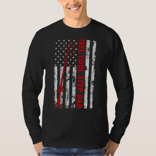 T-shirt Reel Cool Step Papa Pêche Drapeau Américain Pour P