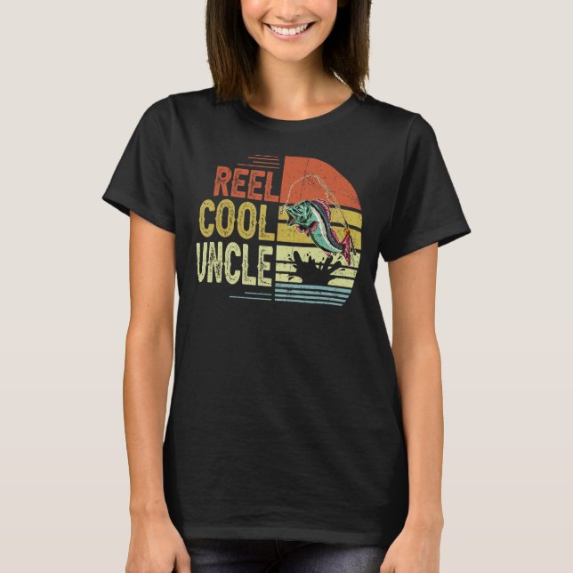 T-shirt Reel Cool Uncle Pêche Vintage Fête des pères rétro (Devant)