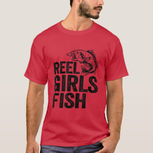 T-shirt Reel Girls Poisson Basse Pêche Drôle Pêcheuse Pêch