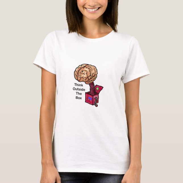 T-shirt Réfléchissez à l'extérieur de la boîte (Devant)