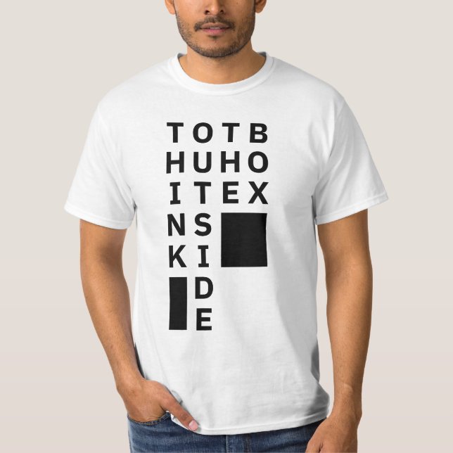 T-shirt Réfléchissez à l'extérieur de la boîte (Devant)